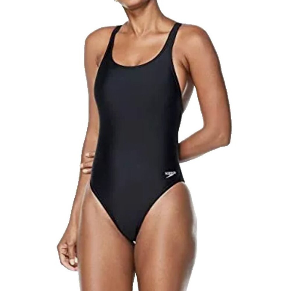 Speedo Women's Swimsuit One Piece Prolt Solid Team Black Adult Size 10 / 36